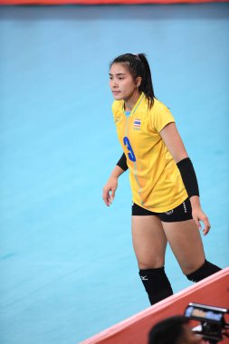 Manila-philippine-9 Aralık 2019-Pornpan keadprat # 3 Tayland Oyuncusu SEAGAMES2019 ile Philsport Arena, Filipinler