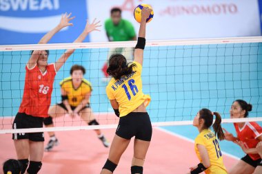 Manila-philippine-9 Aralık 2019-Pimpichaya kokram # 16 Tayland Oyuncusu SEAGAMES2019 ile Philsport Arena, Filipin