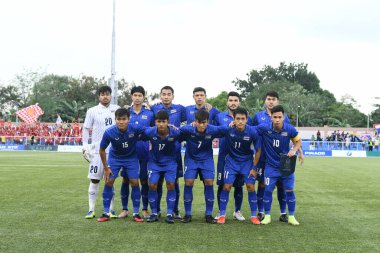 Laguna-Filipin-5 Aralık 2019: Tayland SEAGAMES 2019 sırasında Vietnam 'a karşı binan futbol stadyumu, Filipinler