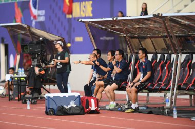 Laguna-Philippine-5 Aralık 2019: SEAGAMES 2019 sırasında Vietnam 'ın baş antrenörü Park hang seo