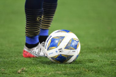 Bangkok-Tayland-14 Ocak 2020: AFC U23 Şampiyonası 'nda ekipman topu 2020' de Tayland ile Irak arasında Tayland rajamankala Stadyumu 'nda