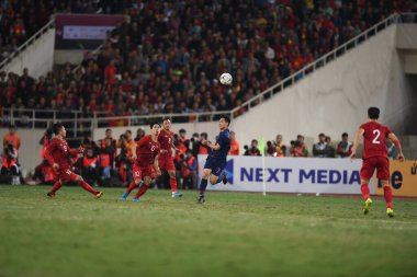 Hanoi-Vietnam-19 Nov 2019:Suphachok sarachart Player of thailand during fifa world cup qatar 2022 against Vietnam at My dinh stadium,Vietnam