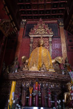 Chiangmai, THAILAND FEB 18 Şubat 2020: Wat Ton kwen veya Tonkwen tapınağı Chiang Mai, Tayland. Chiangmai 'de Wat Ton Kain veya Tonkain (Wat Intrarawat )