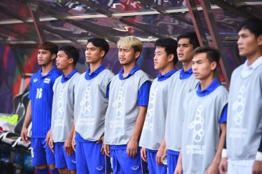 Laguna-Filipin-5 Aralık 2019: Tayland SEAGAMES 2019 sırasında Vietnam 'a karşı binan futbol stadyumu, Filipinler