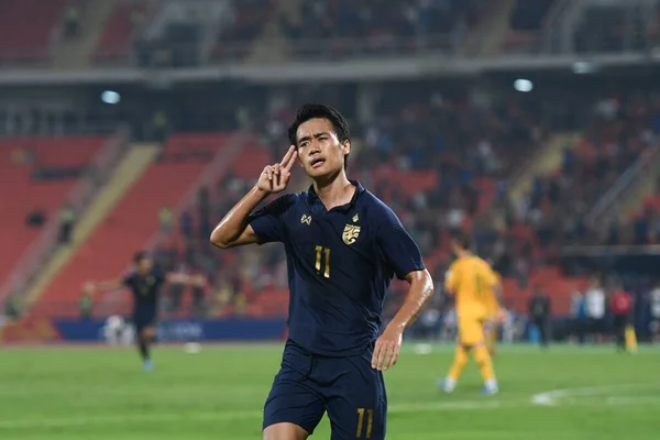 Bangkok Tailandia Ene 2020 Jugador Tailandia Felicitación Porgol Durante Campeonato —  Fotos de Stock