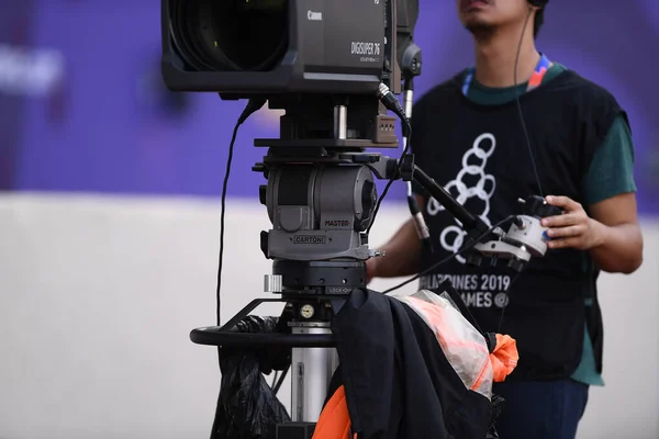 Laguna Philippine Dez 2019 Equipamento Transmissão Vivo Durante Seagames 2019 — Fotografia de Stock