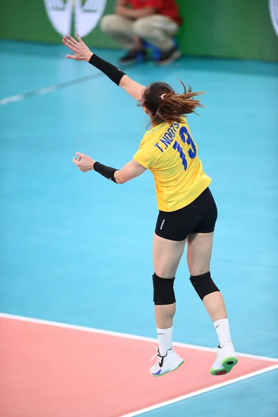 Manila-philippine-9 Aralık 2019-Nuchsara tomkam # 13 Tayland Oyuncusu SEAGAMES2019 ile Philsport Arena, Filipinler