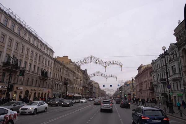 Сайнт Петербург Россия Dec 2018 Невский Проспект Главная Улица Улица — стоковое фото