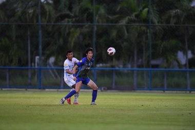 Bangkok-thailand-11-SEP-2021-CHOE HOJU # 7 Gümrük Oynatıcısı ladkrabang 2021 gümrük ladkrabang 'ı Lackrabang54 Stadyumu, Tayland' daki lumphun savaşçısına karşı birleştirildi.