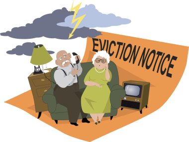 Evicted seniors illustration clipart