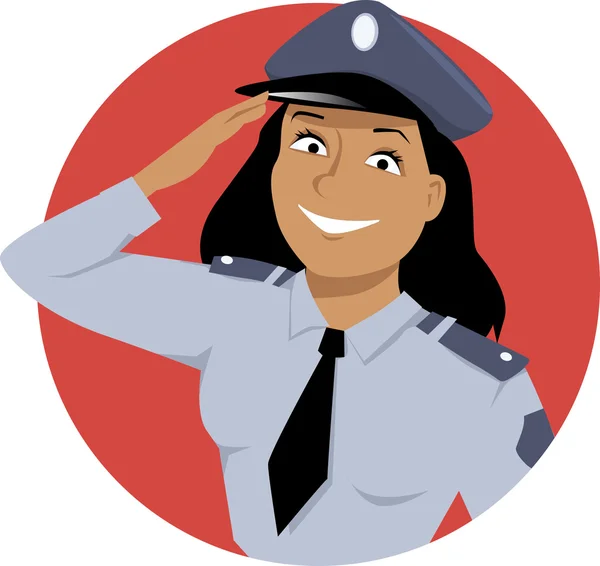 Cartoon police woman — Stock Vector