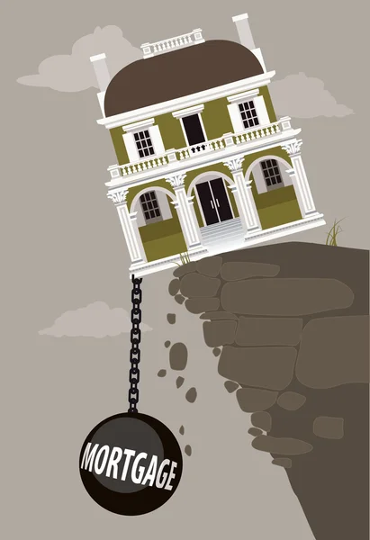 Casa con hipoteca paralizante — Vector de stock