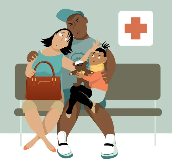 Family in a hospital — Stock Vector