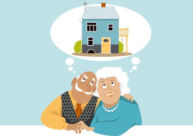 Dreaming of a retirement home clipart