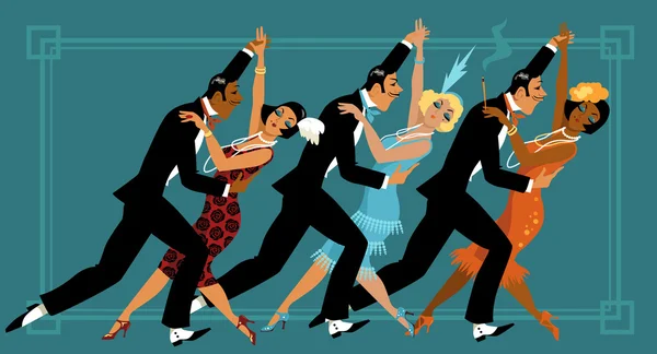 Festa de dança retro — Vetor de Stock