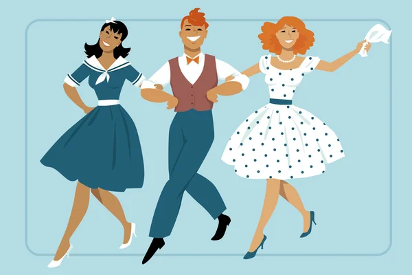 Trio de danse Broadway — Image vectorielle