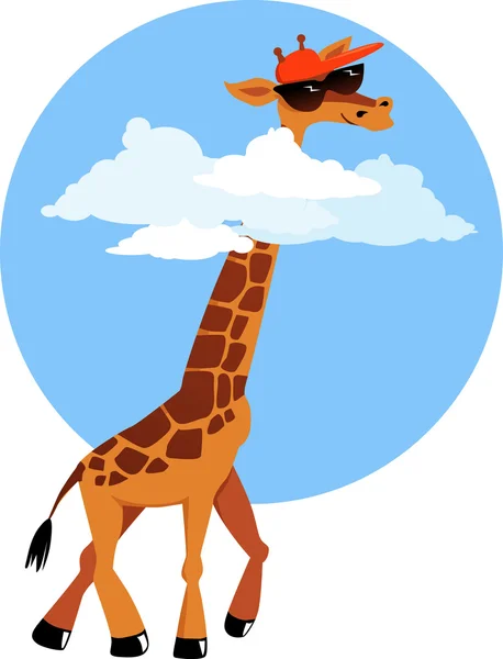 Dibujos animados jirafa caminando — Vector de stock