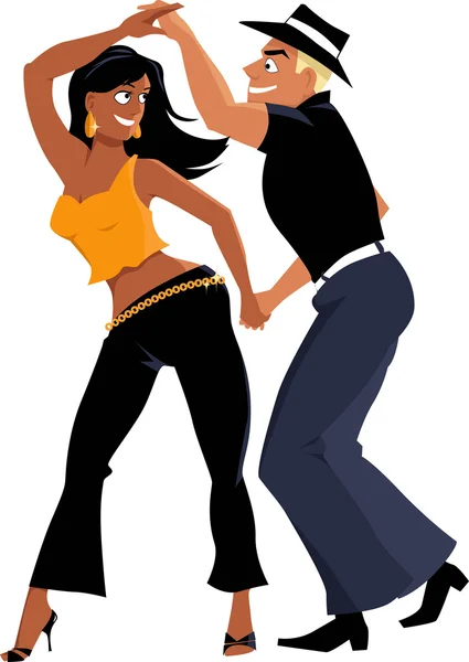 Salsa dancers in the club — Stock Vector