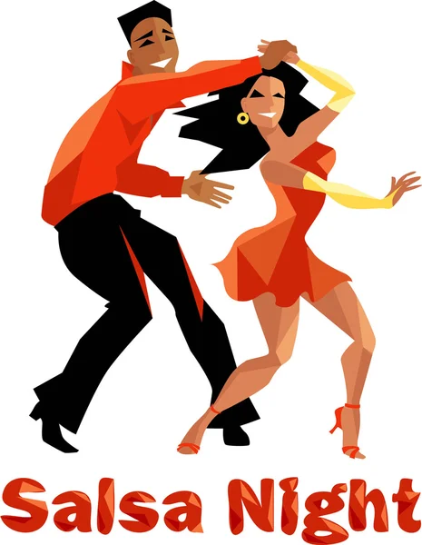 Affiche de nuit Salsa — Image vectorielle