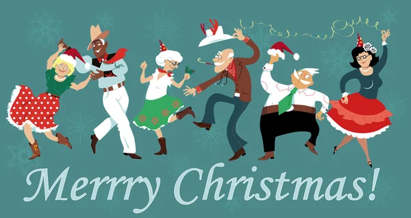 Christmas square dance — Stock Vector