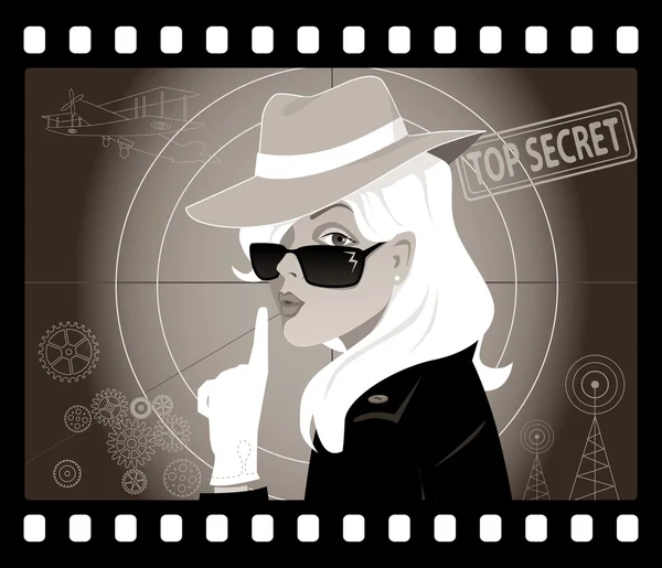 Agente secreto Lady — Archivo Imágenes Vectoriales