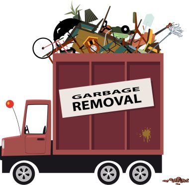Garbage truck cartoon clipart