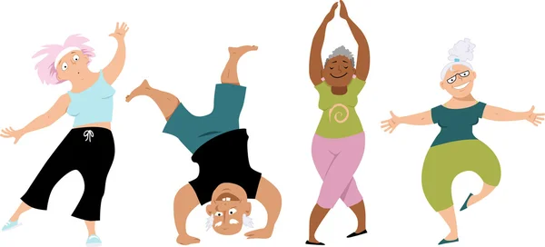 Yoga-Senioren — Stockvektor