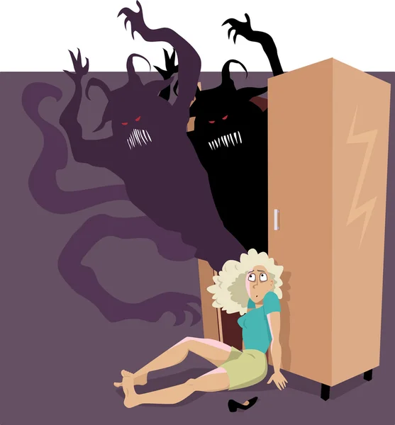 Demons in the closet — Stock Vector