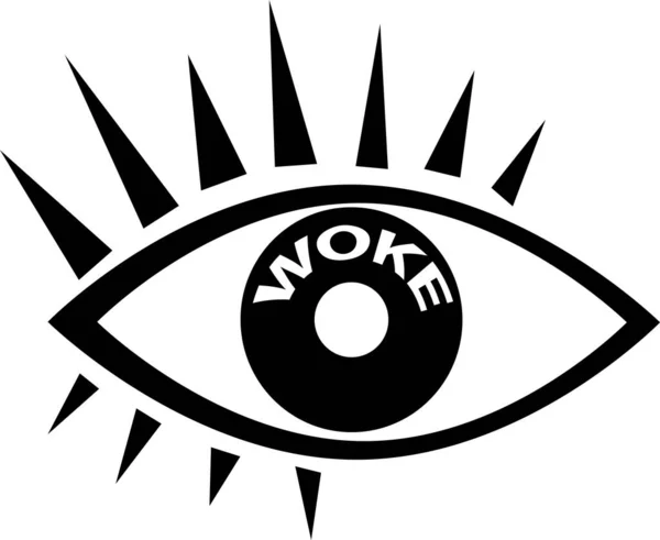 Open Eye Symbol Woke Social Standings Eps Vector Illustration White — Stock Vector