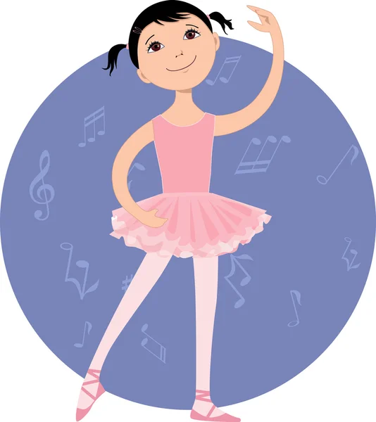 Cute little ballet dancer — Stock Vector