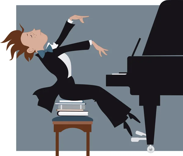 Garçon jouant un piano — Image vectorielle