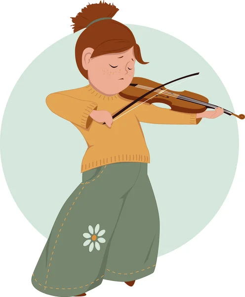 Little girl playing violin — Stock Vector