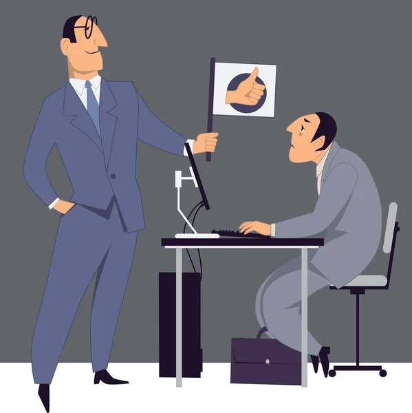 Patron encourageant un employé — Image vectorielle