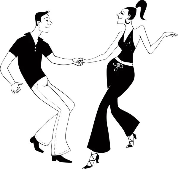 Δυτική ακτή swing χορευτές εικόνες clip art — Διανυσματικό Αρχείο