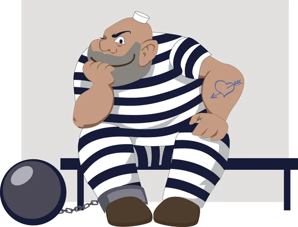 Prisonnier de bande dessinée — Image vectorielle