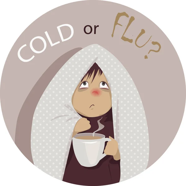 Megfázás vagy influenza? — Stock Vector