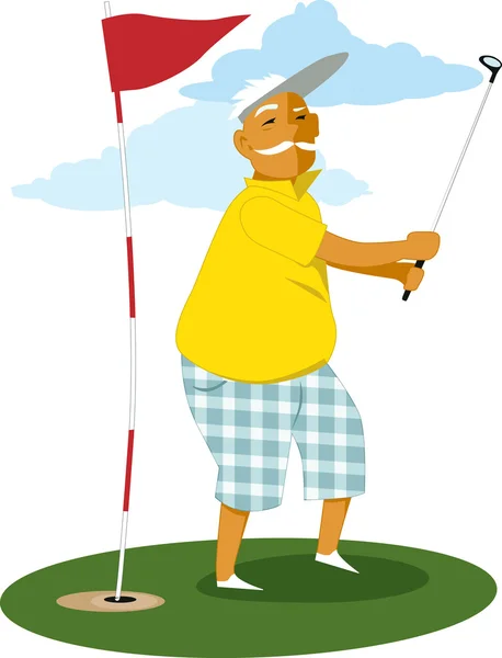 Golfista senior — Vector de stock