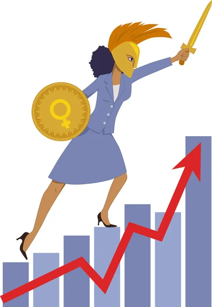 Líder femenina en negocios — Vector de stock