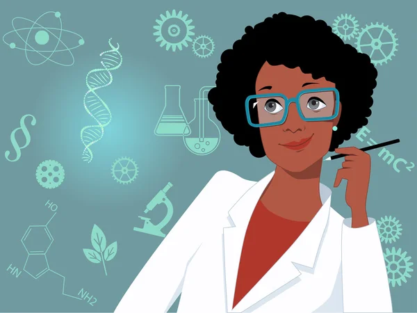 Career for women in science and technology — Stock Vector