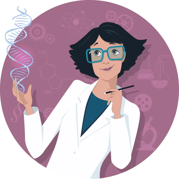 Female scientist — Stock Vector