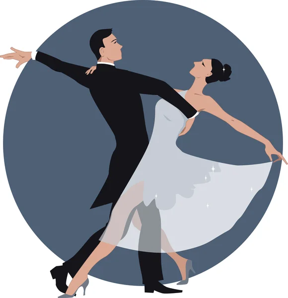 Pareja bailando vals — Vector de stock