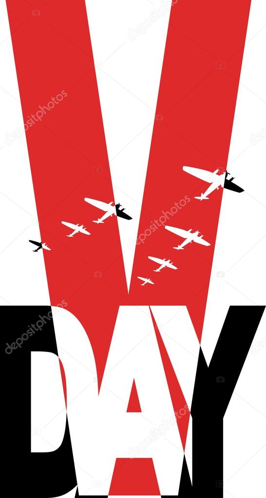 Commemorative Second World War victory day symbol, vector illustration