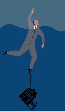 Ezici ipotek bir adam aşağı çekerek