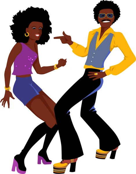 Disco dancers isolated — Stock Vector