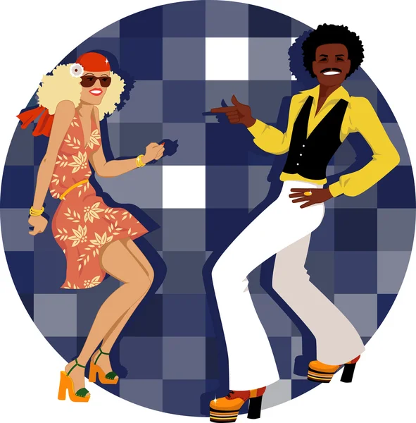 Disco dancers — Stock Vector