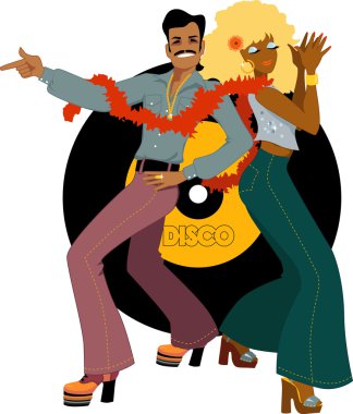 Disko dansçılar sırt sırta