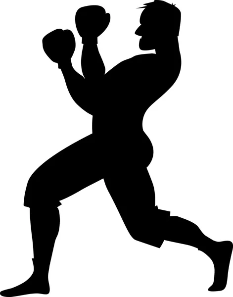 Boxer silhouette — Stock Vector