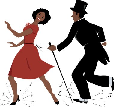 Black tap dance performers clipart