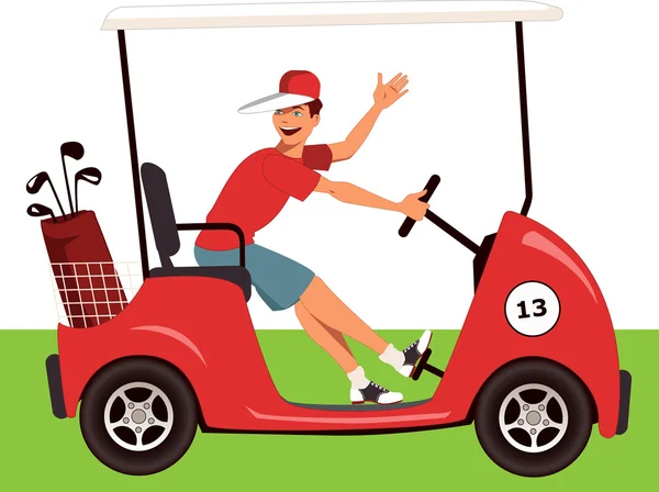 Caddy w wózek golfowy — Wektor stockowy