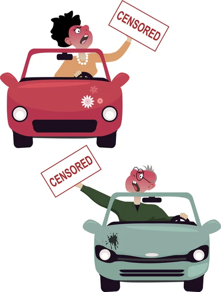 Road rage karakterek — Stock Vector